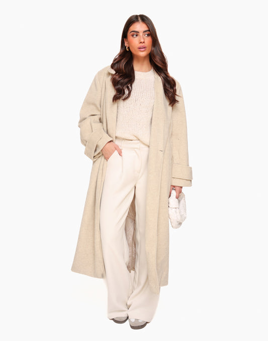 Beige Long Coat - Jacket