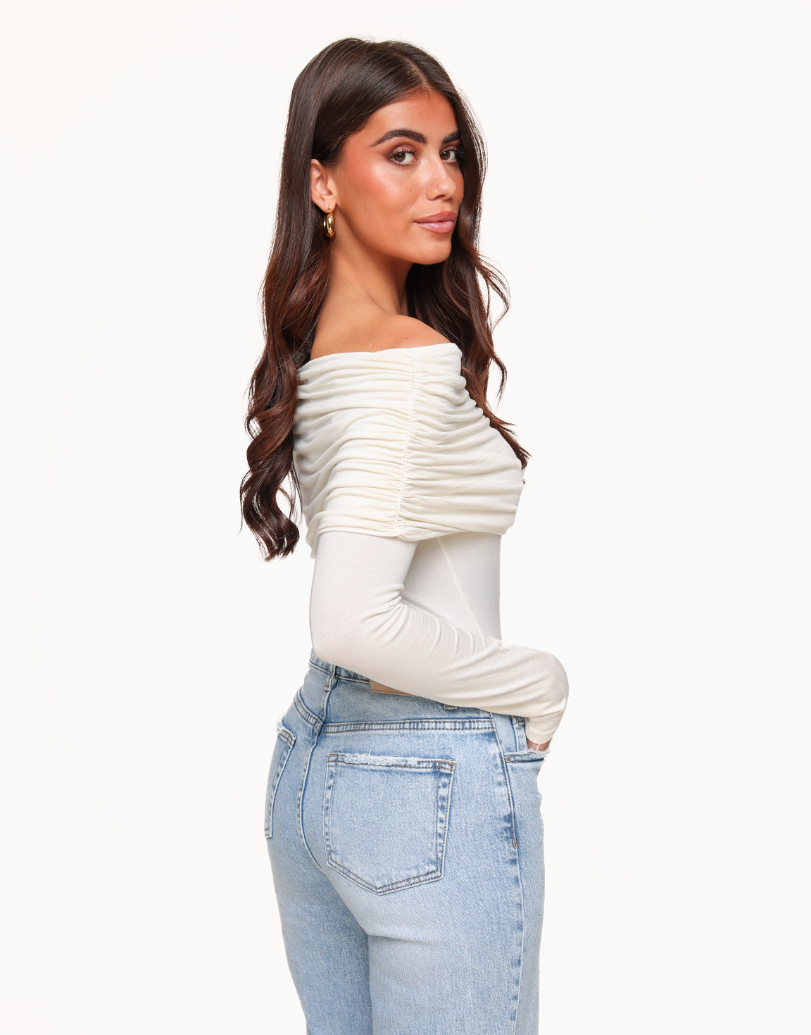 Creme Basic Off Shoulder -Top