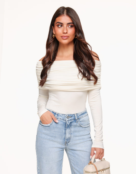 Creme Basic Off Shoulder -Top