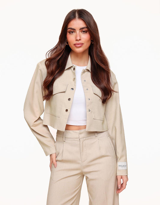 Beige STUDIO Cropped - Jacket