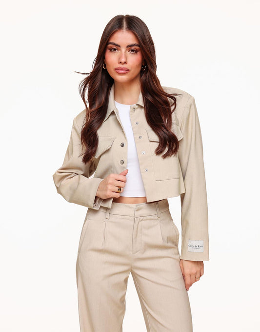 Beige STUDIO Cropped - Jacket