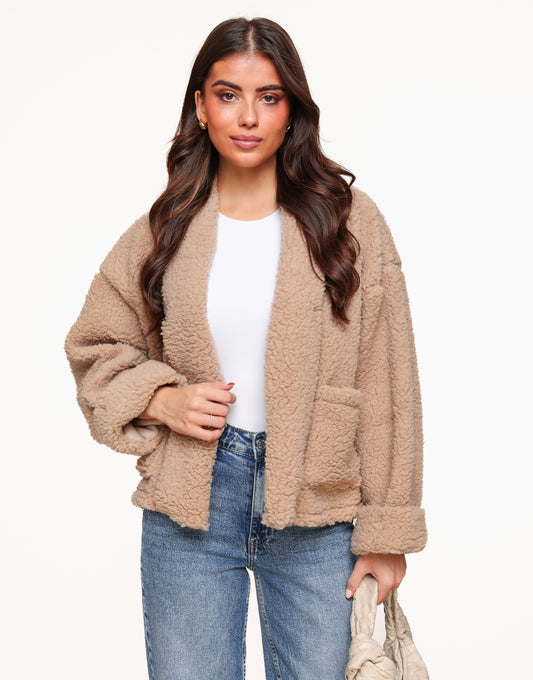 Beige Teddy - Cardigan