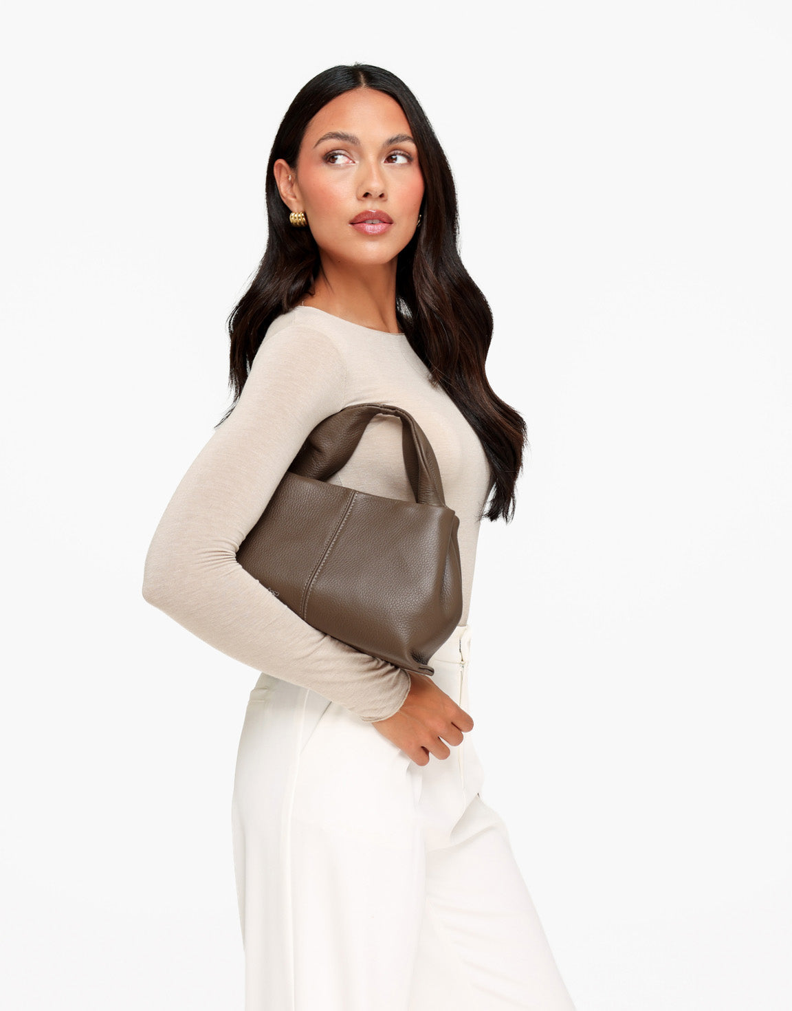 Taupe Ronde Schouder - Tas