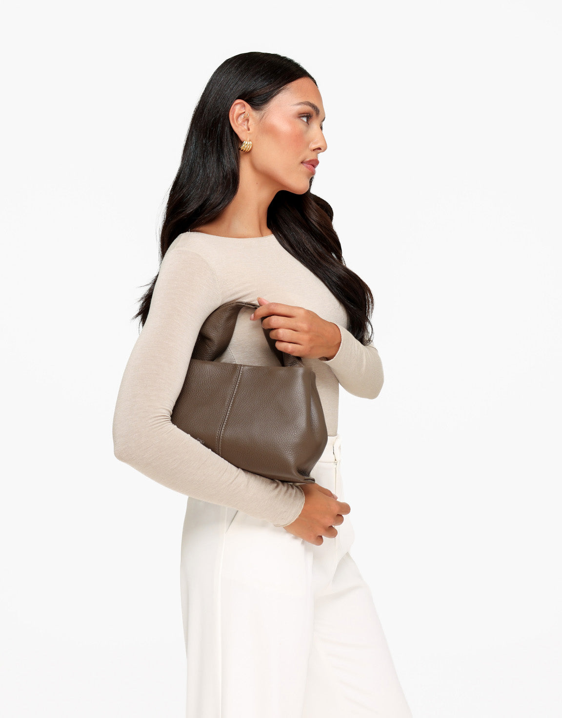 Taupe Ronde Schouder - Tas