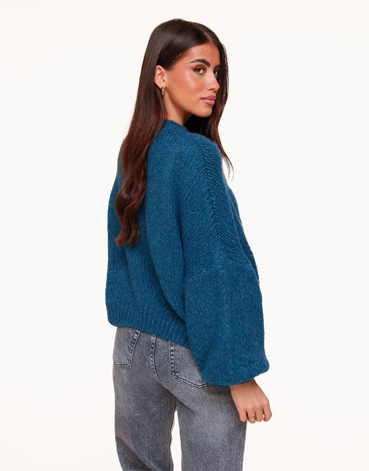 Petrol Wool Knitted - Sweater