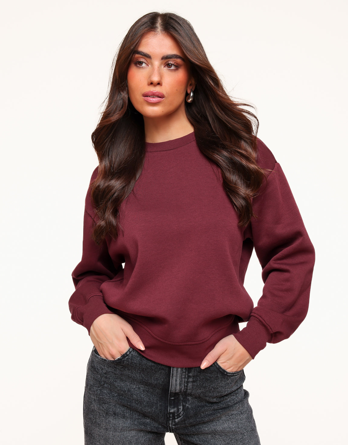 Bordeaux Basic LS - Sweater