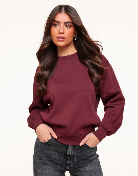 Bordeaux Basic LS - Sweater