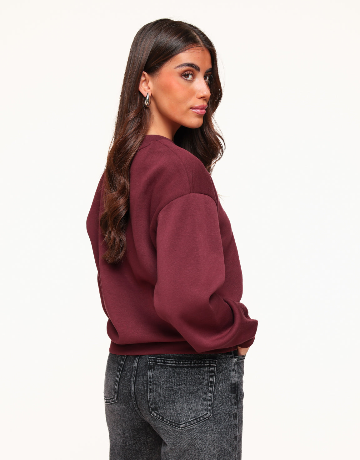 Bordeaux Basic LS - Sweater