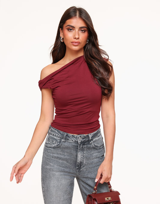 Bordeaux Basic One Shoulder - Top