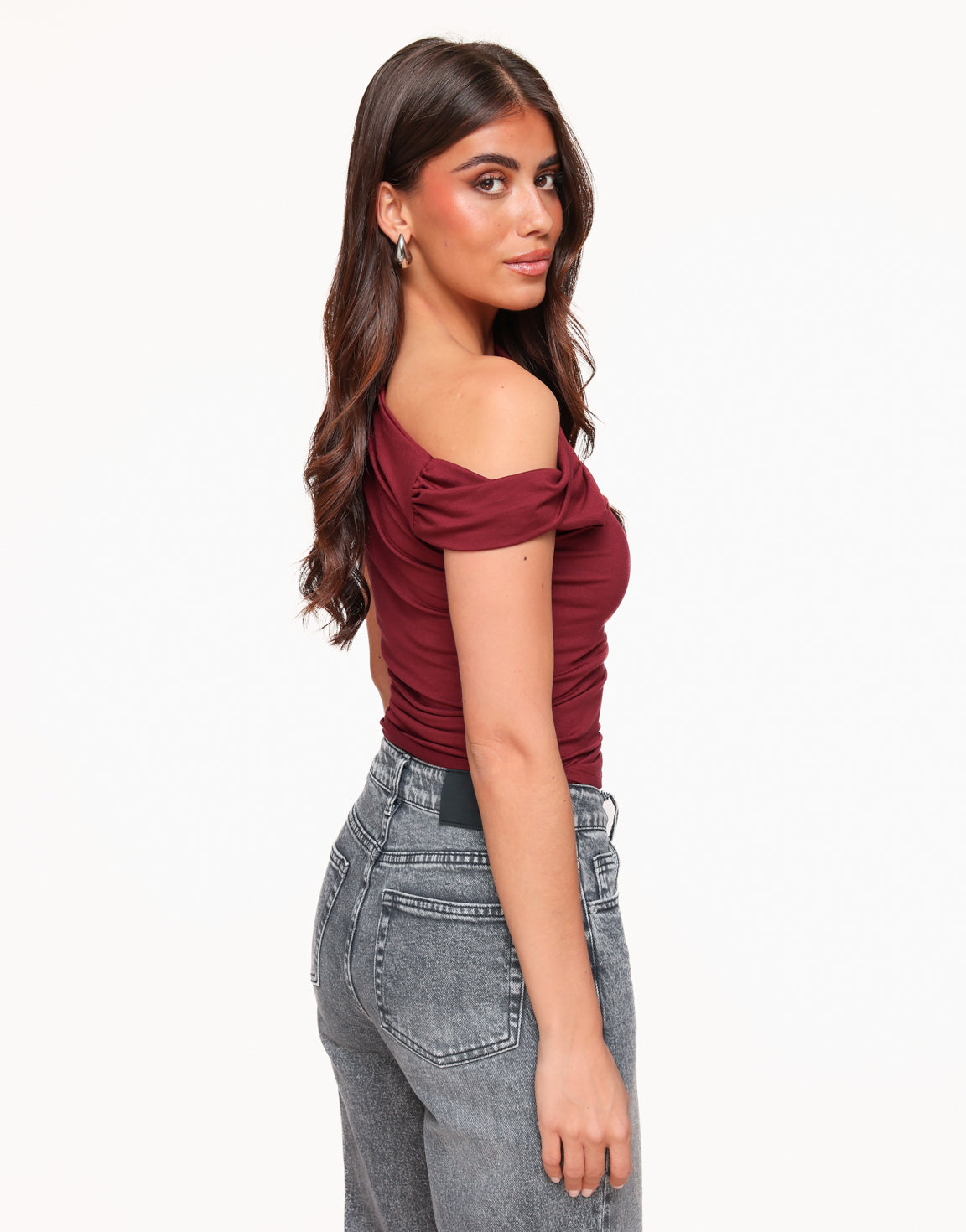 Bordeaux Basic One Shoulder - Top