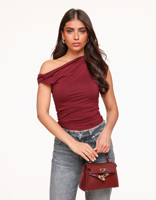 Bordeaux Basic One Shoulder - Top