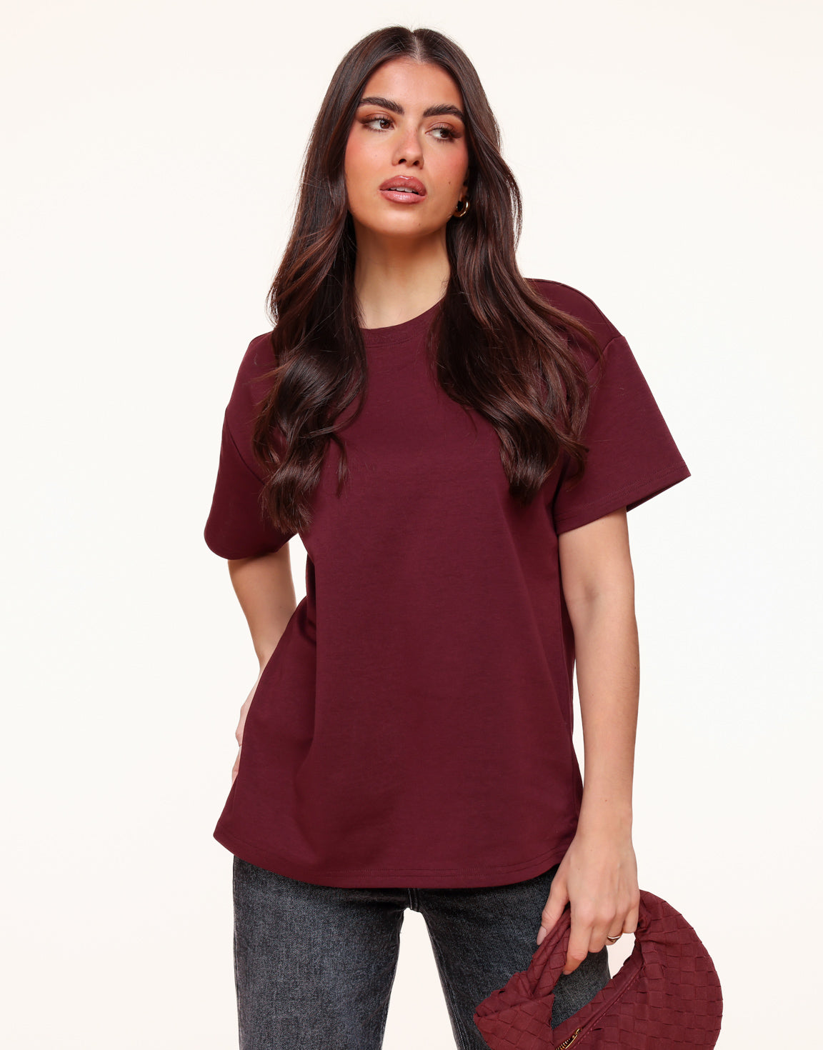 Bordeaux Oversized Basic SS - T-shirt