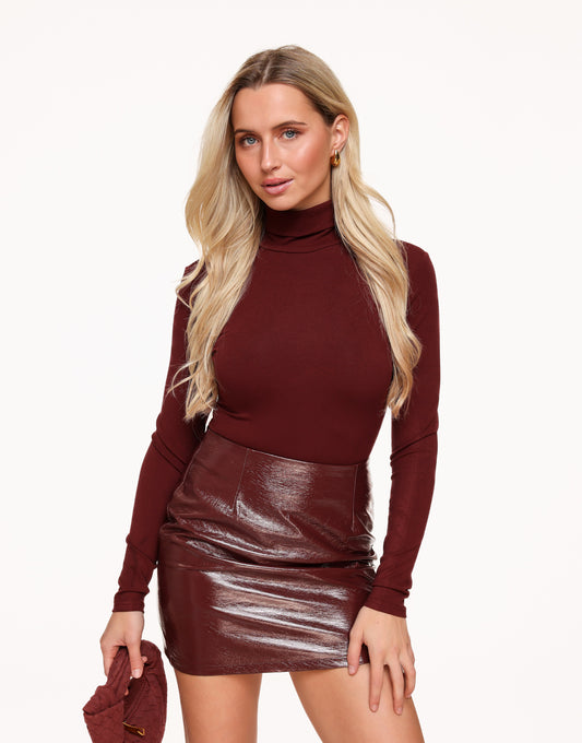 Burgundy Basic Hoge Col - Body