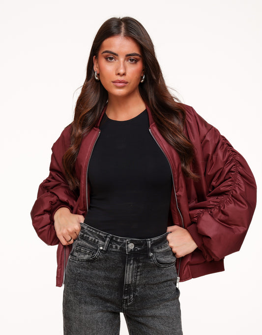 Bordeaux Oversized Bomber - Jas