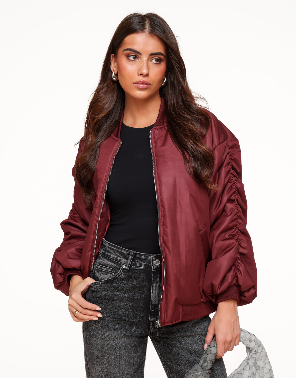 Bordeaux Oversized Bomber - Jas