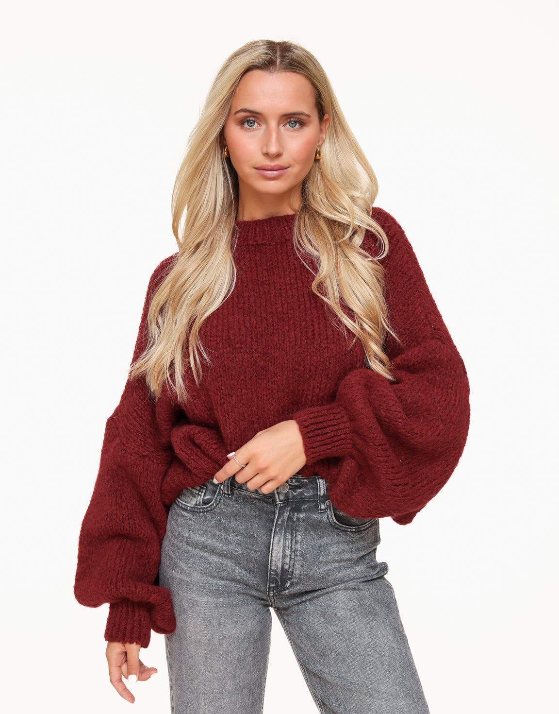 Bordeaux Wool Knitted - Sweater