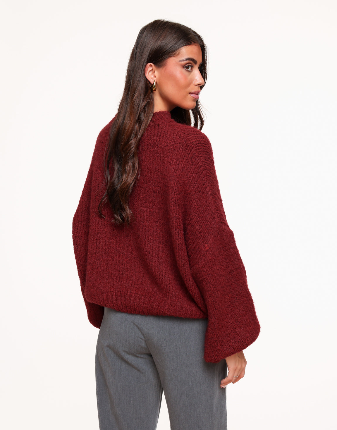 Bordeaux Wool Knitted - Sweater