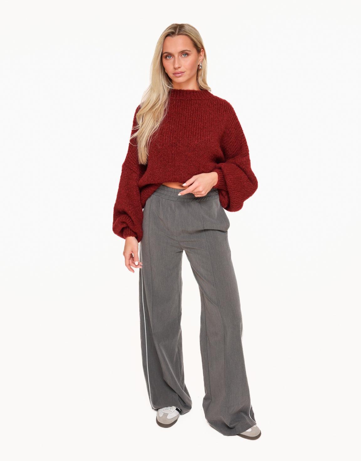 Gray Thin Stripe Long - Pants