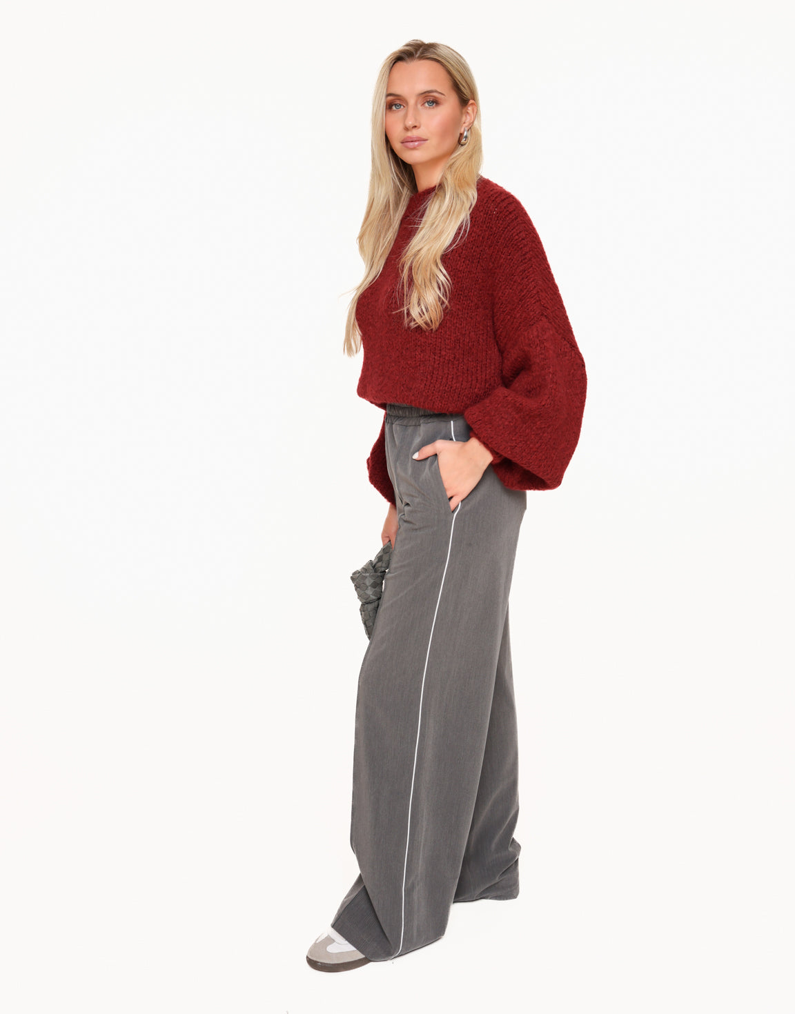 Gray Thin Stripe Long - Pants