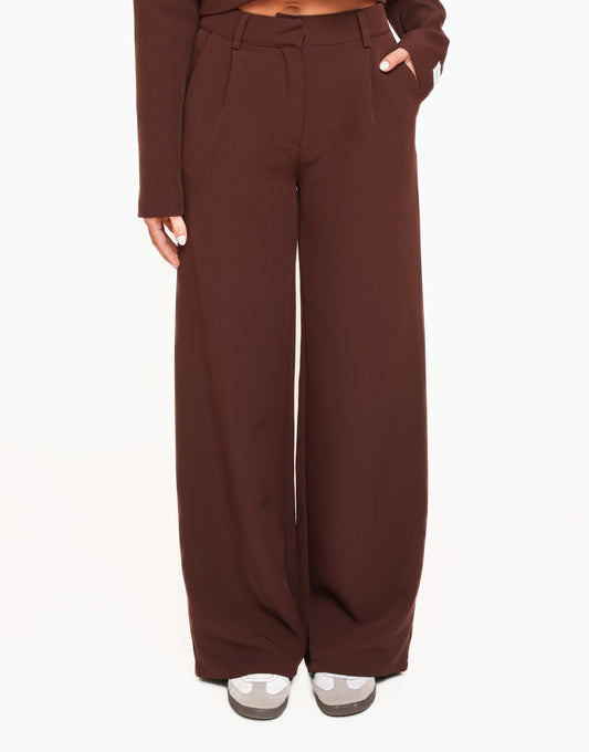 Bruine F/W Edit Hoge Taille - Pantalon