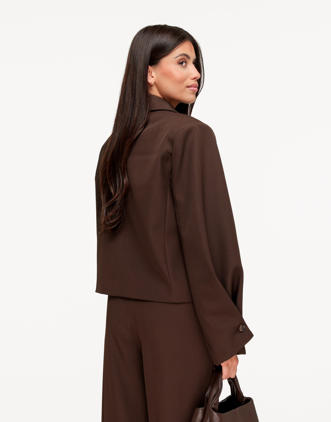 KLEDING-BRUINE-OMGESLAGEN-LANGE-MOUWEN-CROPPED-BLAZER