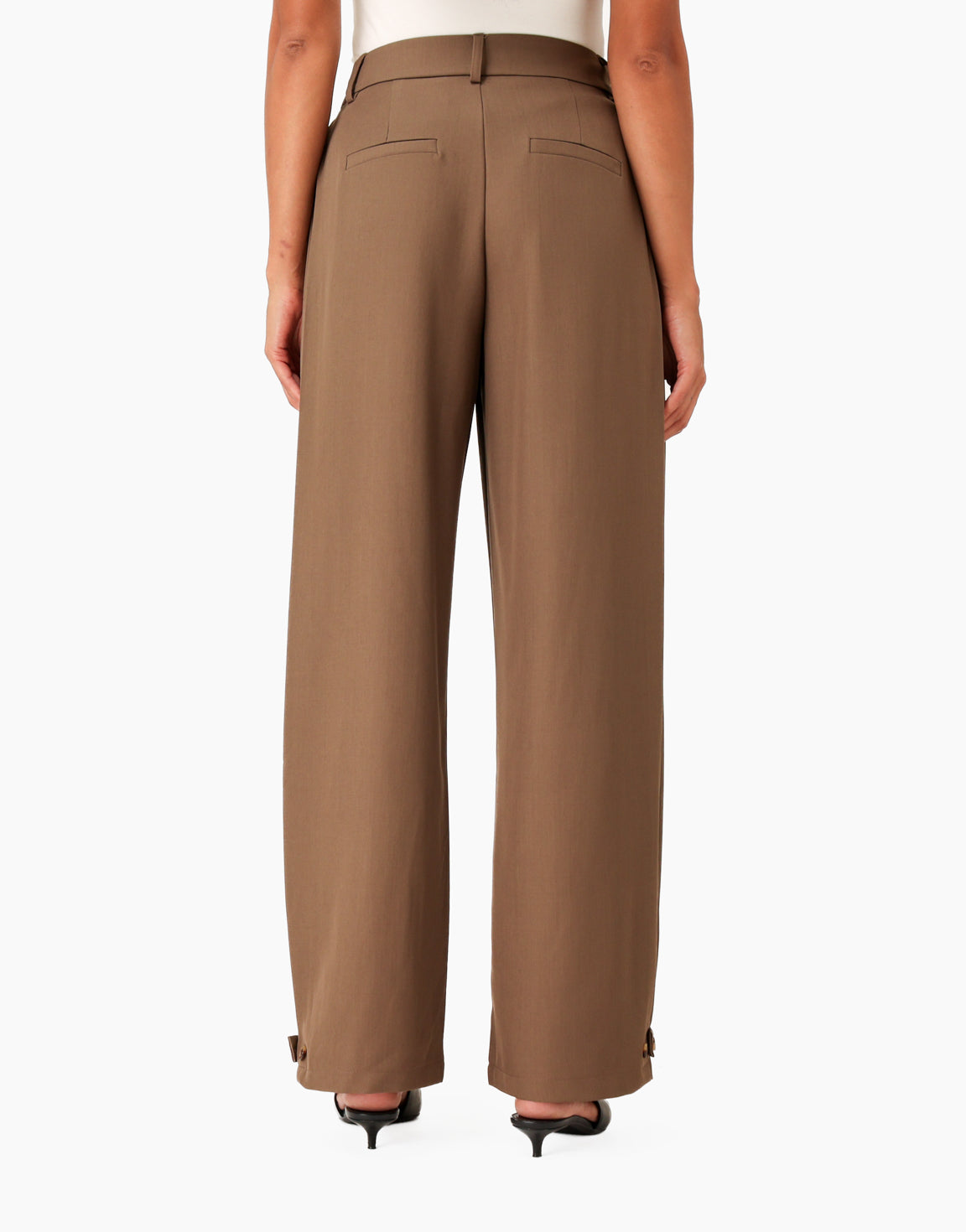 Donker Khaki Wijde Detail Cropped - Set