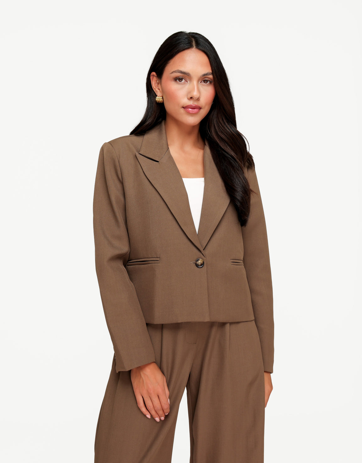 Donker Khaki Wijde Detail Cropped - Set