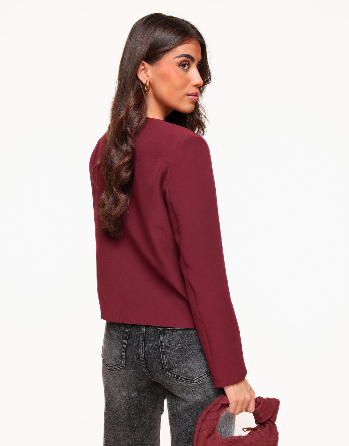 Bordeaux F/W Edit Blazer V-hals Gouden Knopen - Top