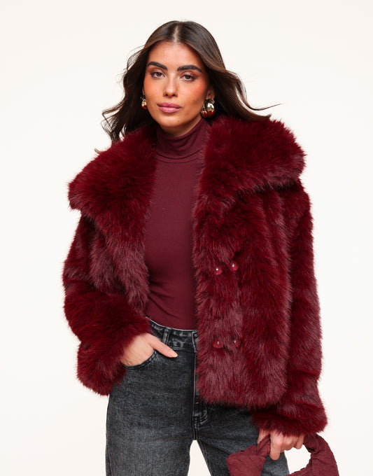 Burgundy Fluffy - Jas