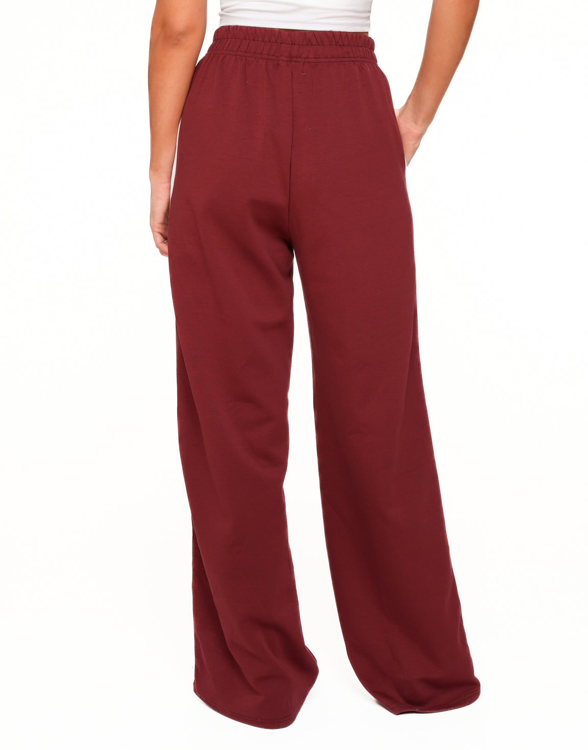 Burgundy Lange Streep - Broek