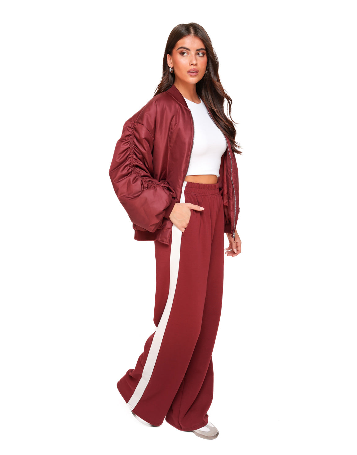 Burgundy Long Striped - Trouser