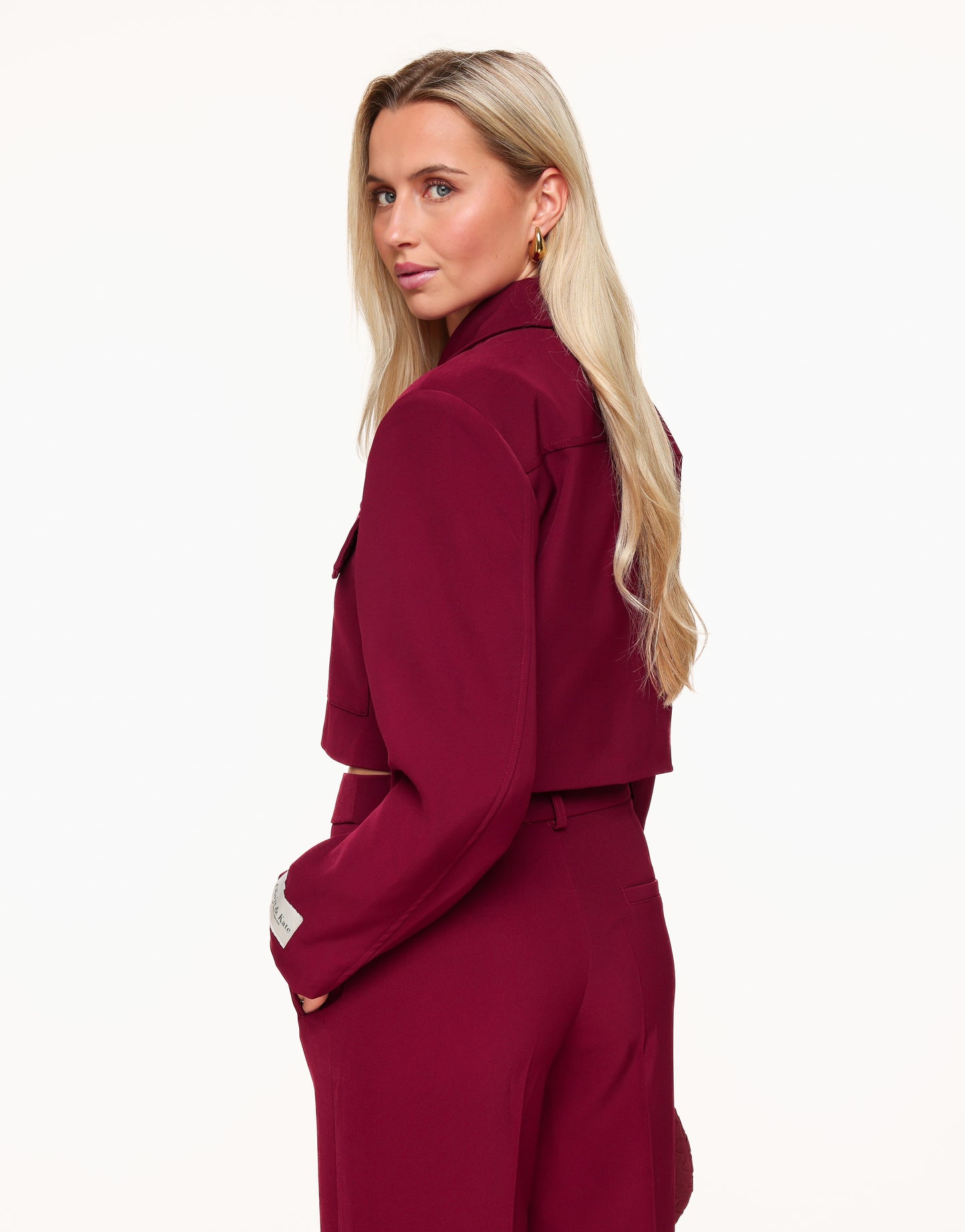 Burgundy Red STUDIO Cropped - Jacket