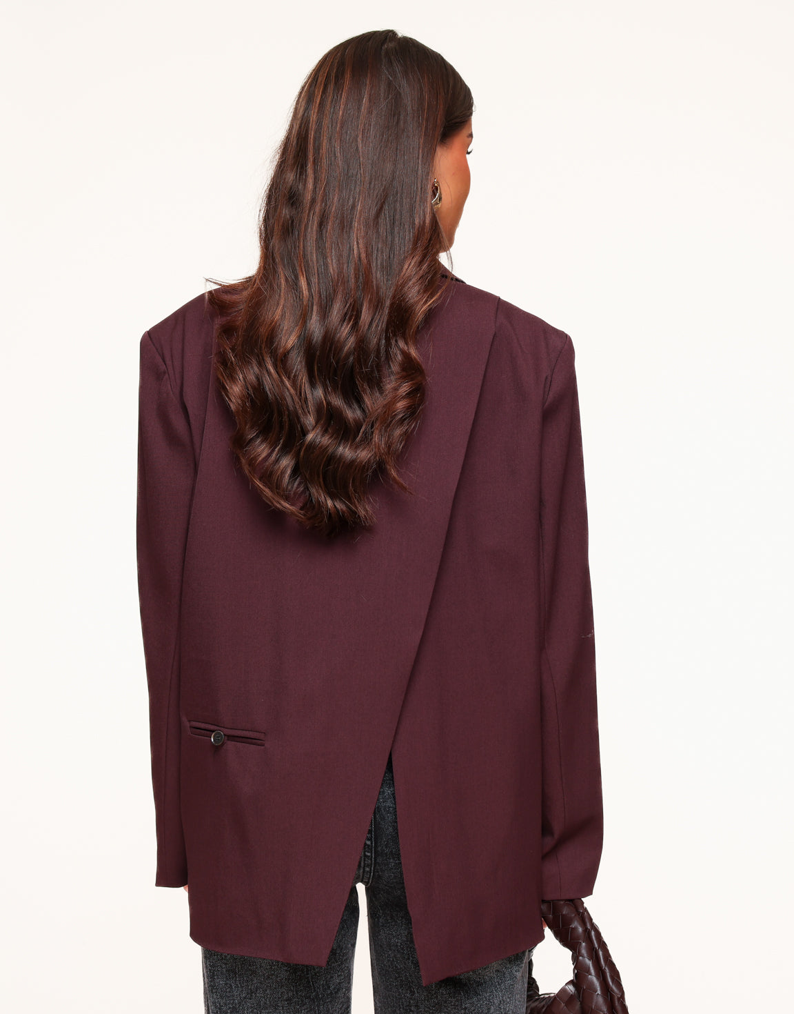 Burgundy Open Rug Oversized - Blazer