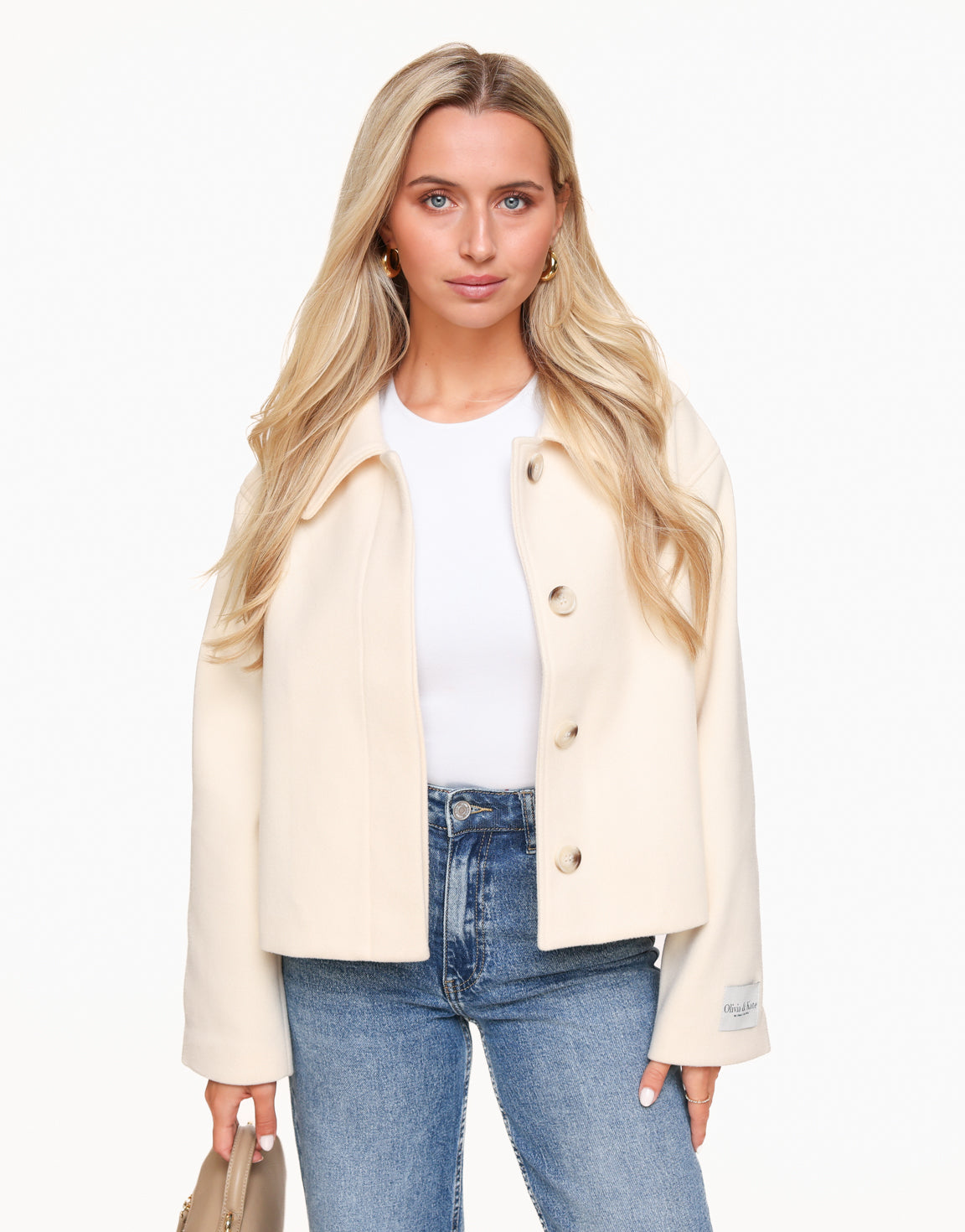 Beige Short STUDIO Coat - Jacket