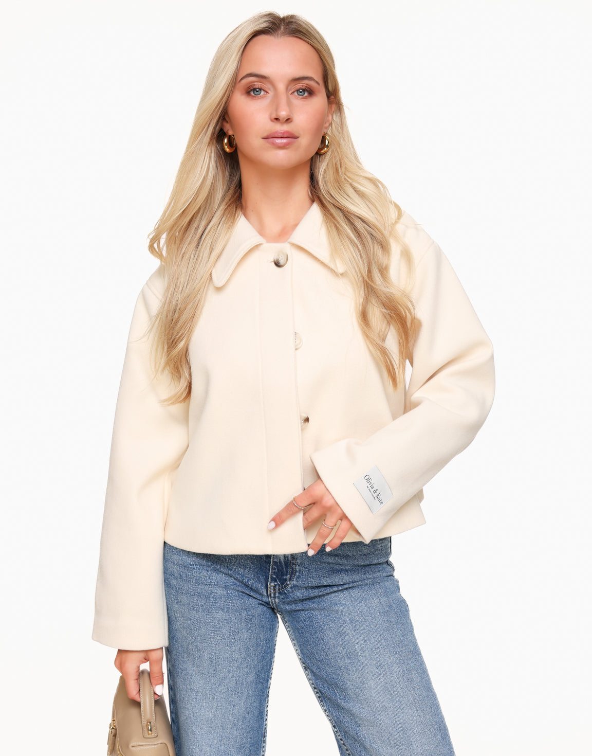 Beige Short STUDIO Coat - Jacket