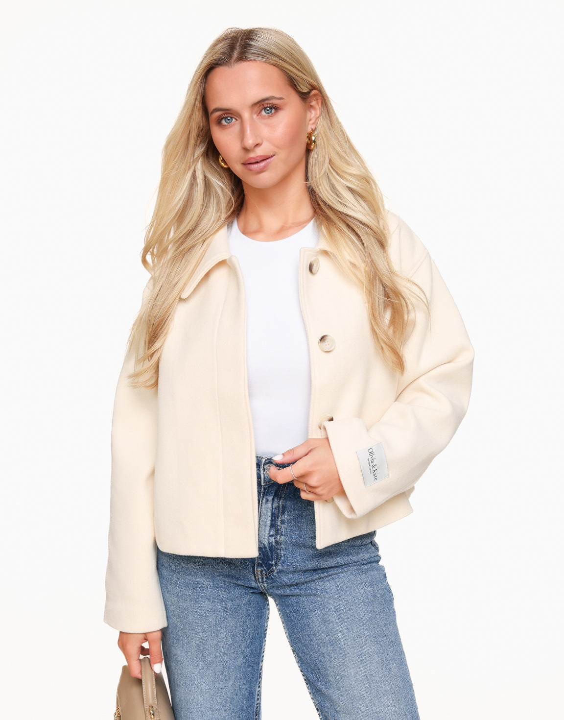 Beige Short STUDIO Coat - Jacket