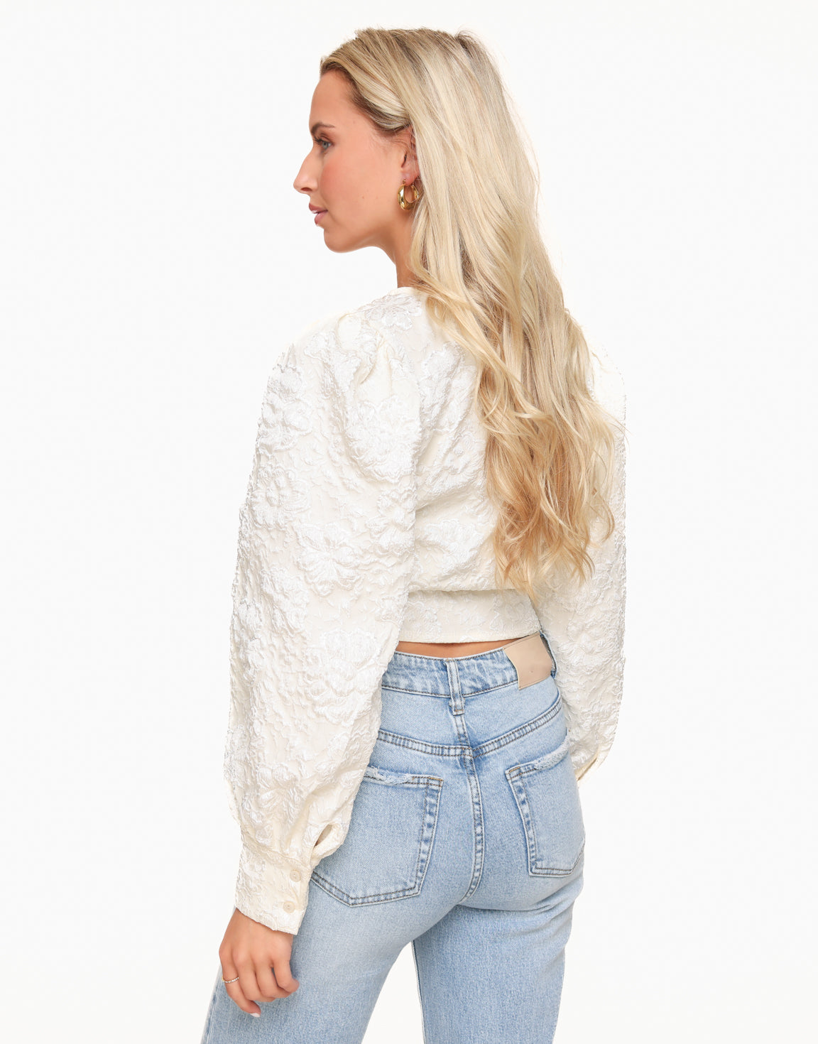 Creme Wrapped Flowers - Blouse