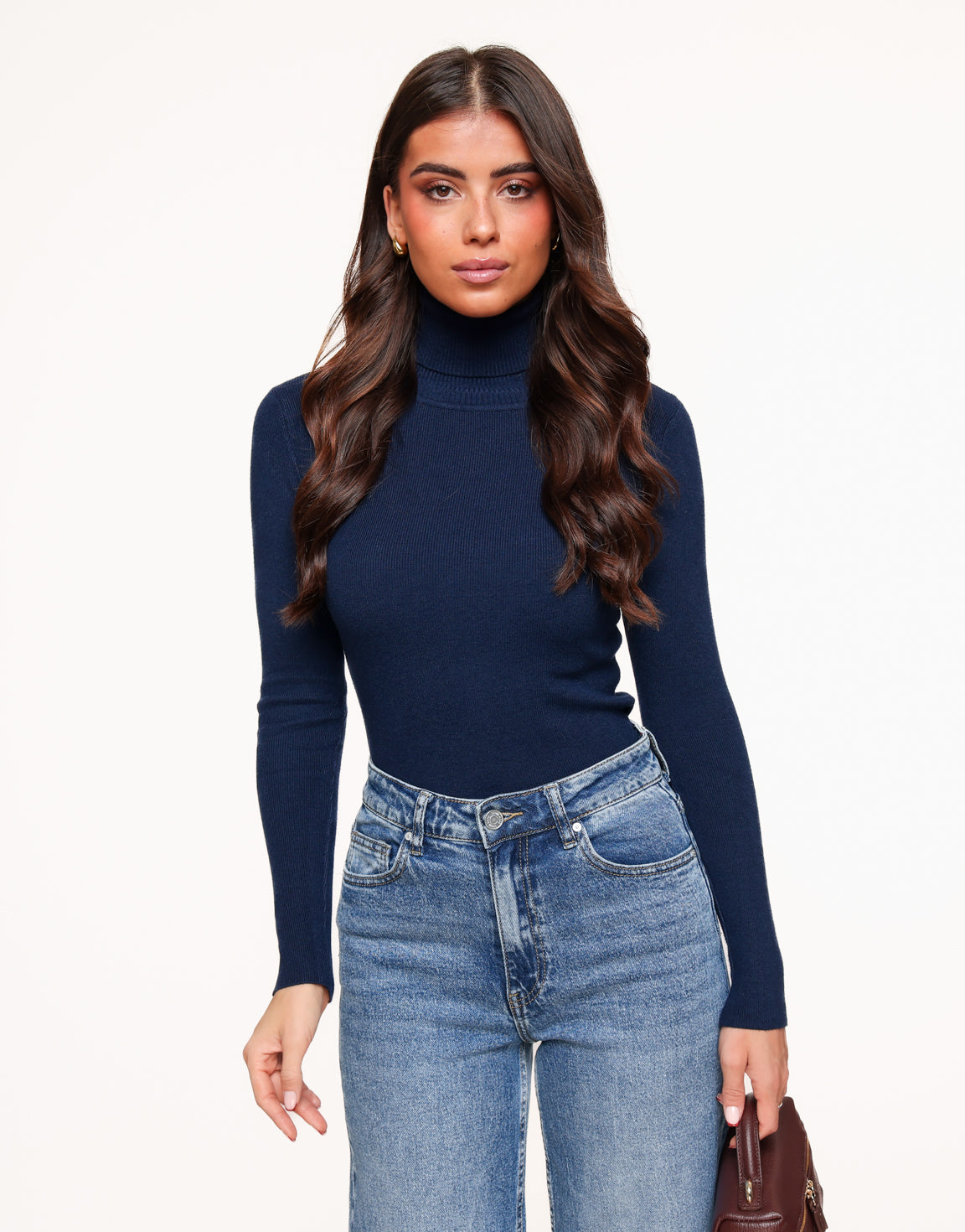 Navy Basic Col LS - Top