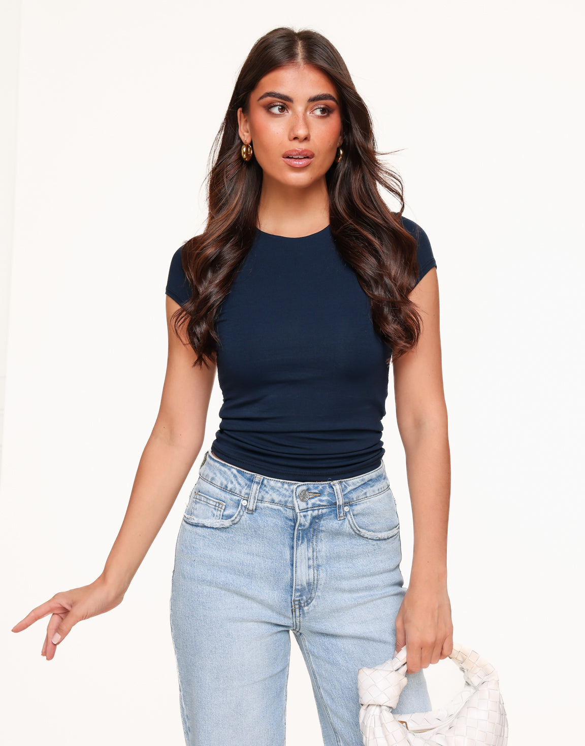 Donkerblauwe Basic SS - Top