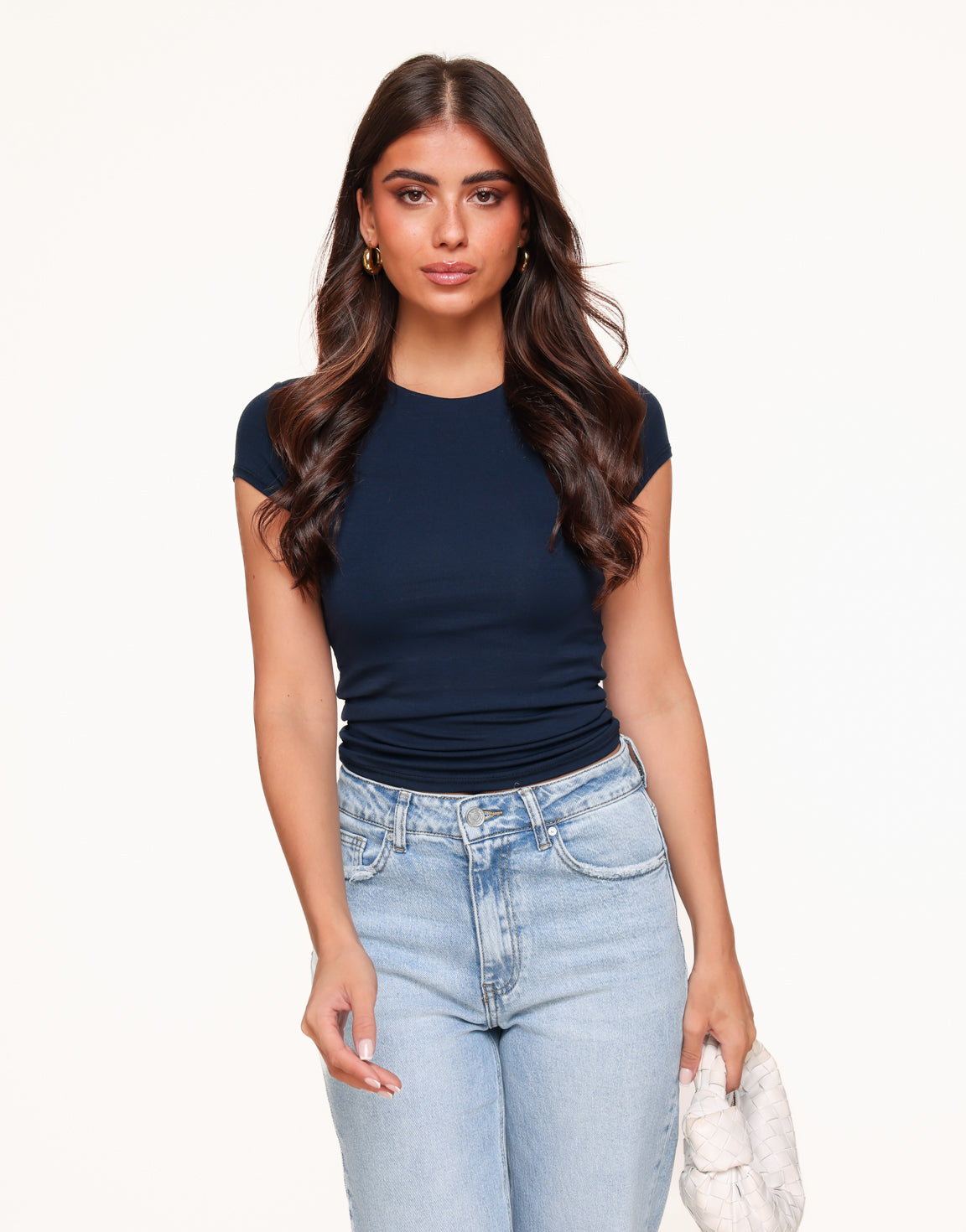 Donkerblauwe Basic SS - Top