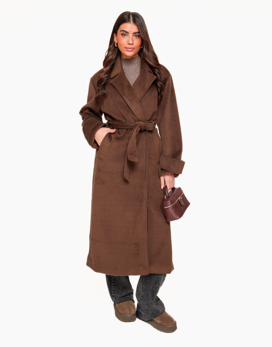 Dark Brown Long Coat - Jacket