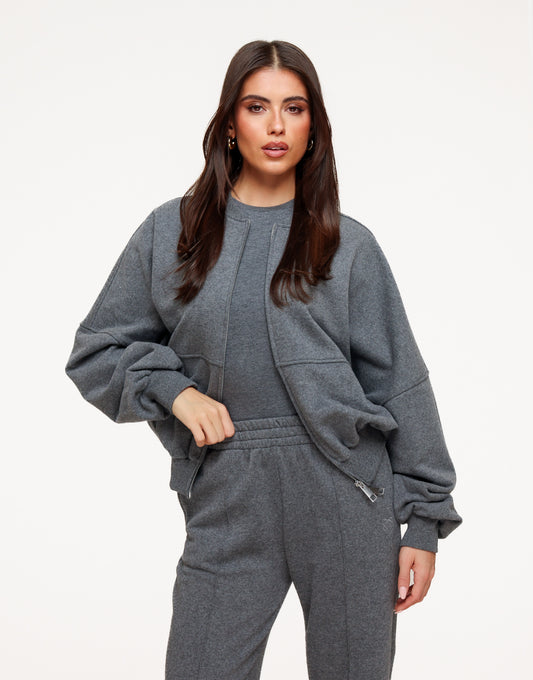 KLEDING-DONKERGRIJZE-BASIC-LANGE-MOUWEN-TOP-DONKERGRIJZE-JOGGING-VEST