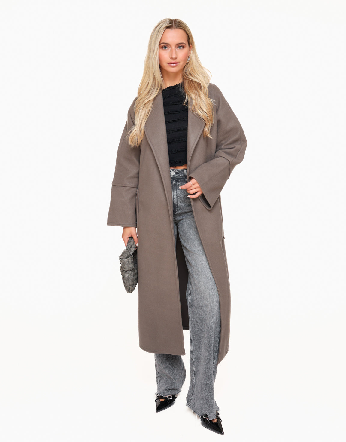 Dark Gray Long Thin Coat - Jacket