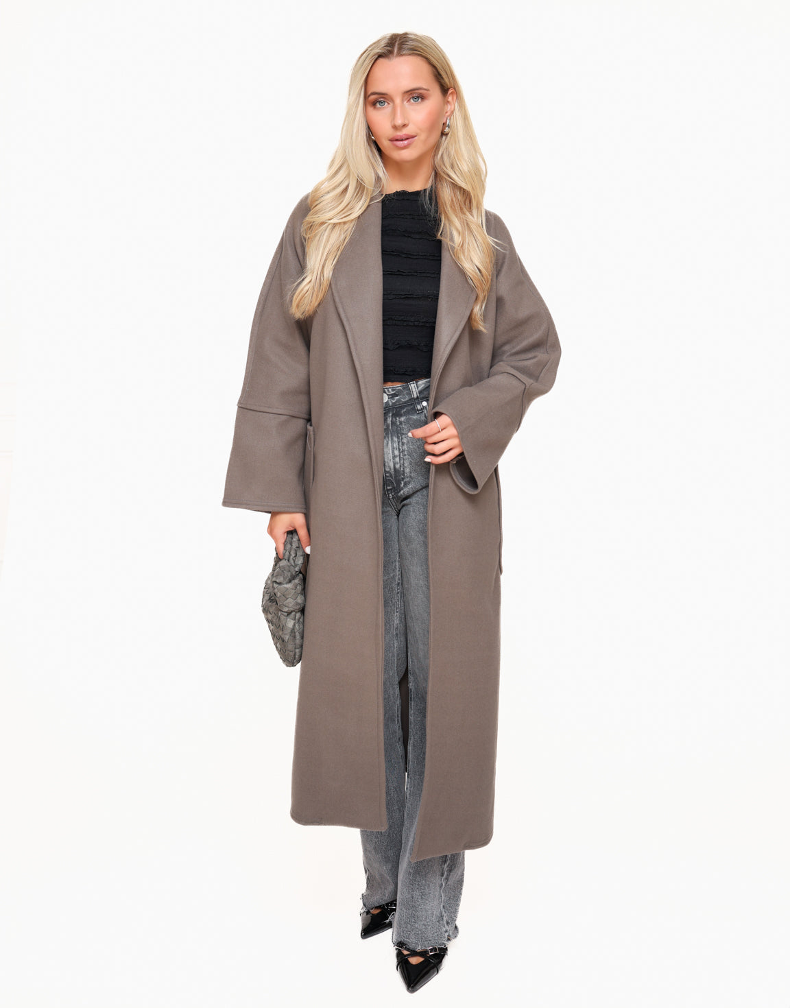 Dark Gray Long Thin Coat - Jacket