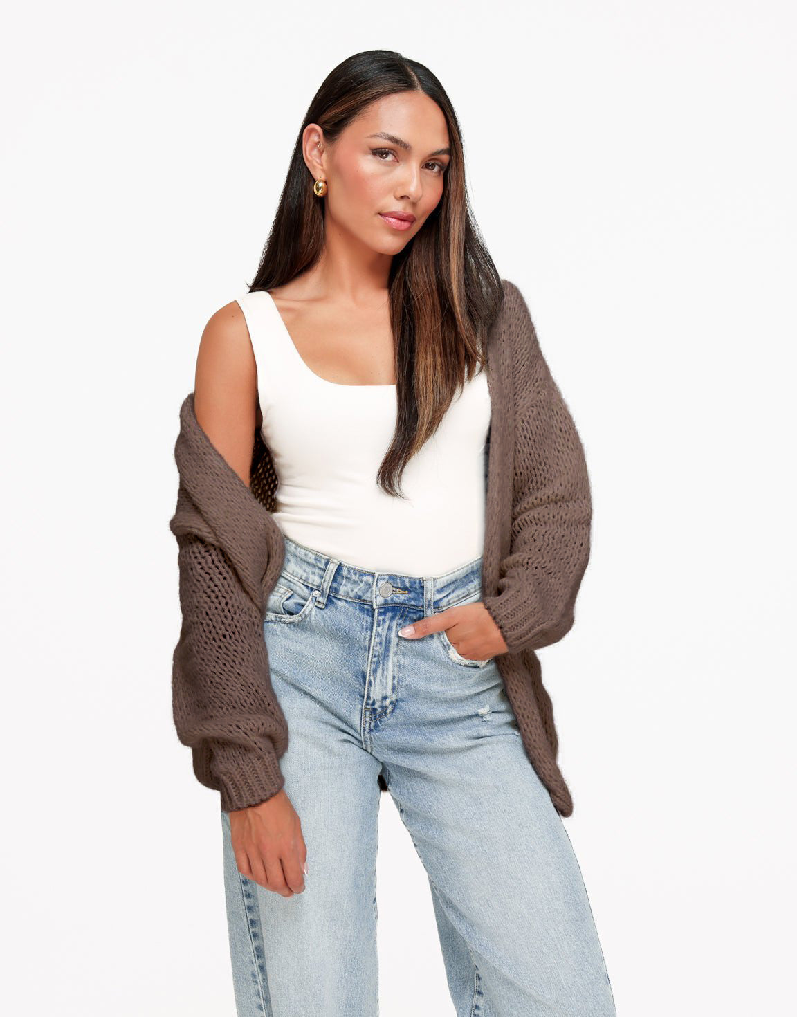 KLEDING-DONKERTAUPE-WOLLEN-VEST-VOORAANZICHT