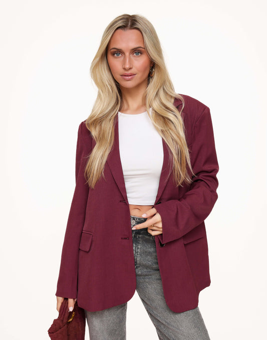 Raspberry Open Back Oversized - Blazer