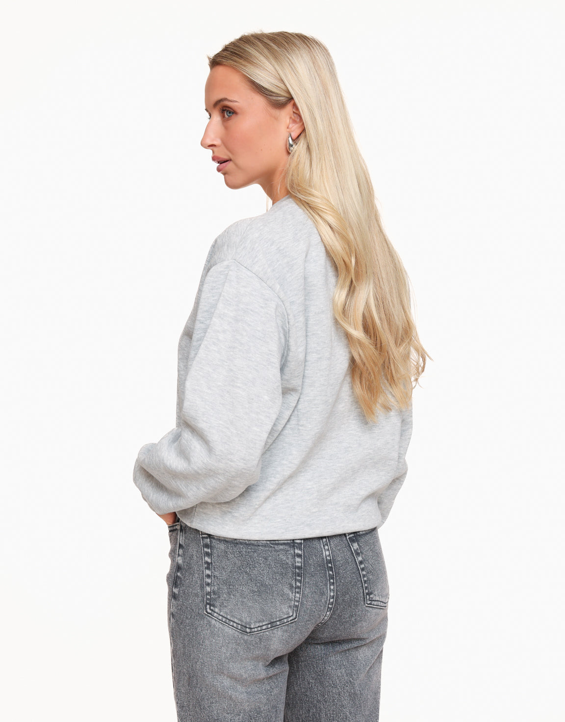 Grijze Basic LS - Sweater