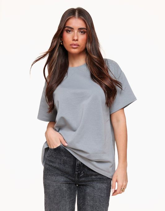 Grijze Basic Oversized - T-shirt