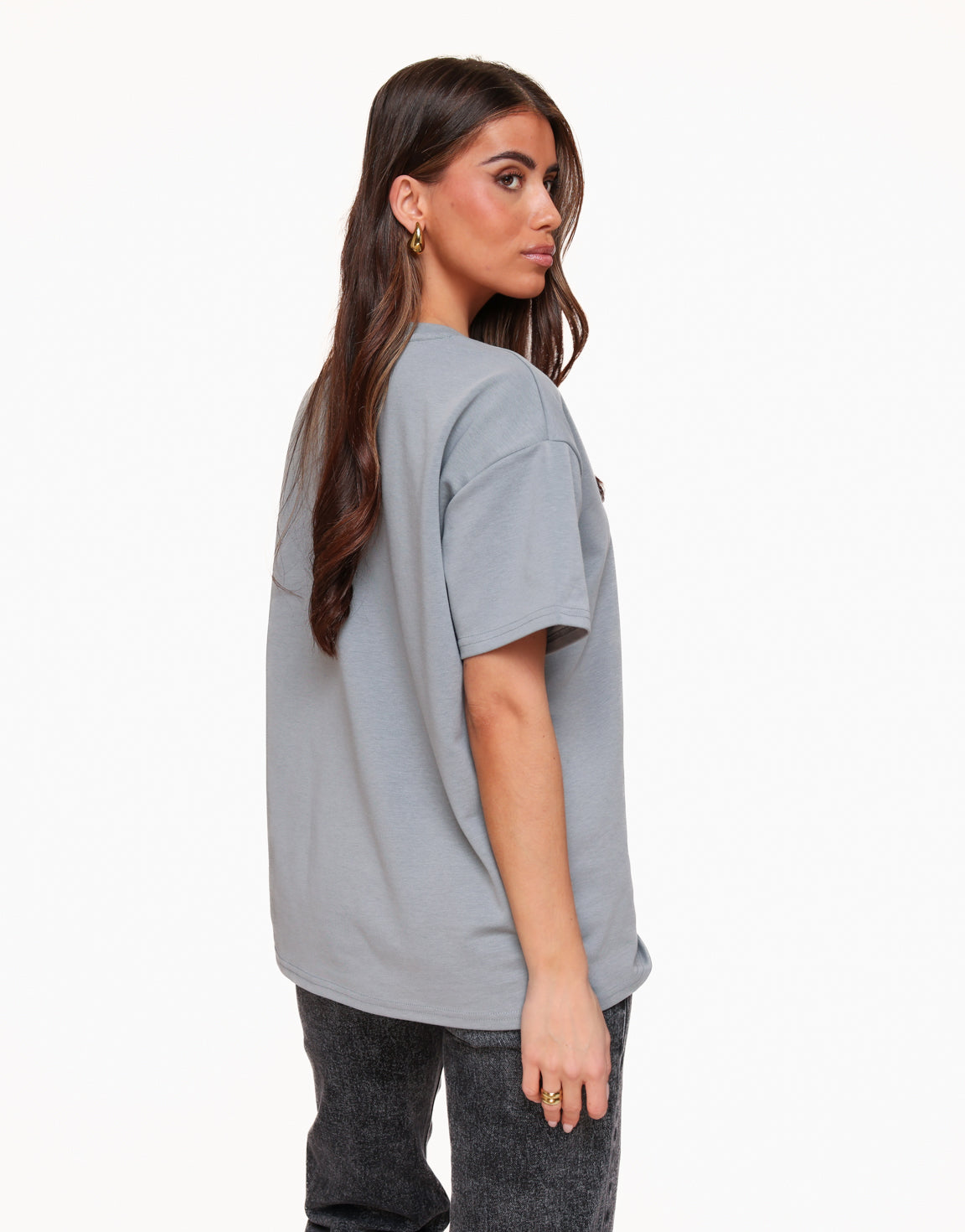 Grijze Basic Oversized - T-shirt