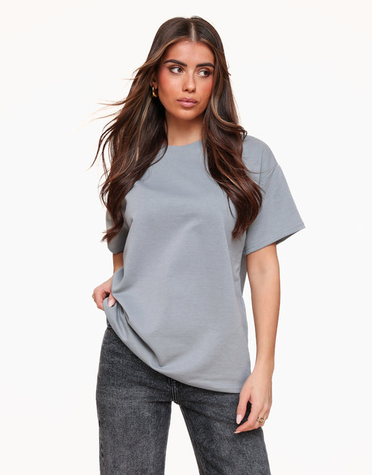 Grijze Basic Oversized - T-shirt